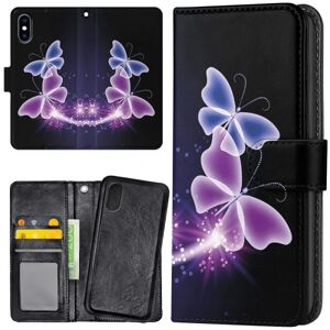 Apple iPhone X/XS - Mobilcover/Etui Cover Lilla Sommerfugle