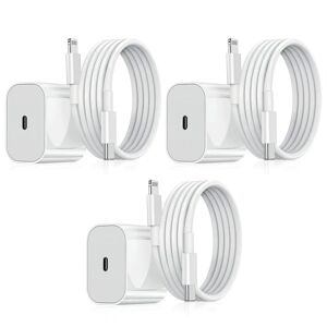 Apple Oplader til iPhone - Hurtiglader - Adapter + Kabel 20W USB-C White 3-Pack iPhone