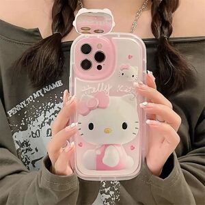 Apple Sanrios Kawaii 3d Hello Kittys Iphone12 11promax Söt tegnet telefoncover Iphone13 telefoncover Sminkspegel Födelsedagspresent XsMax