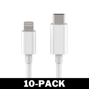 Apple USB-C til Lightning Kabel iPhone Hurtigoplader 2M Hvid 10-Pak