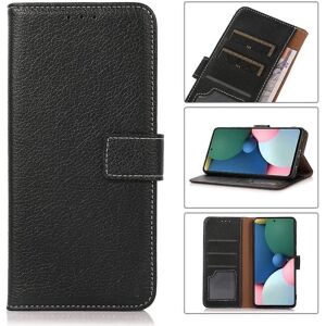 For Xiaomi Redmi Note 10 5G / Poco M3 Pro Litchi Texture PU + TPU Horisontell Flip Case med holdere & kortpladser & plånbok (svart)