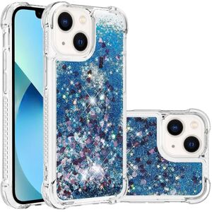 BATTERY Kompatibelt Iphone 13 Cover Glitter Flytande Transparent Glittrande Glänsande Bling Kristallklart flytande Quicksand Cover Tpu Silikon - Blå null ingen