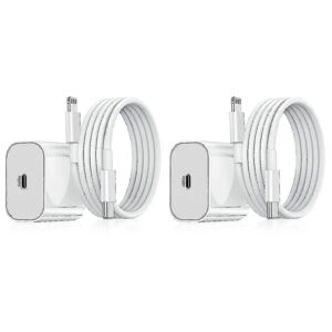 Apple 2-pack iphone oplader Hurtig oplader adapter + kabel 20w Usb-c Hvid 2-pack-WELLNGS
