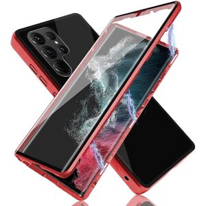 Floveme Glat dobbeltsidet (magnetisk) cover - Samsung Galaxy S22 Ultra Röd