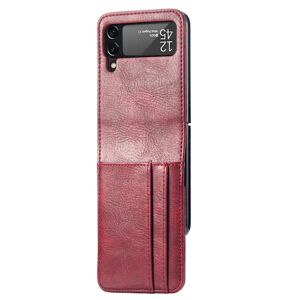 Floveme Smart Cover med kortholder - Samsung Galaxy Z Flip 4 Röd