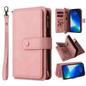 A-One Brand iPhone 14 Pro Max Wallet Case KT Lynlås - Pink