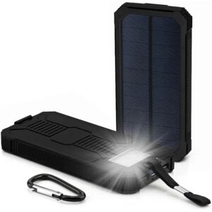 A-One Brand 10000 mAh Udendørs Powerbank Solar Oplader - Sort