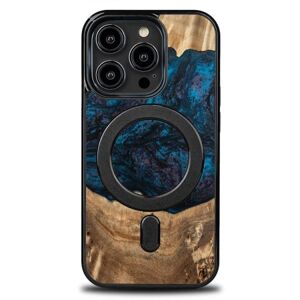 Bewood iPhone 14 Pro MagSafe Mobiletui Træharpiks - Blå/Sort