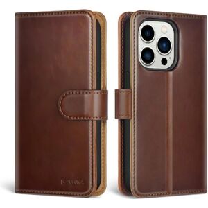 Puloka iPhone 13 Pro Wallet Case Magsafe 2in1 - Brun