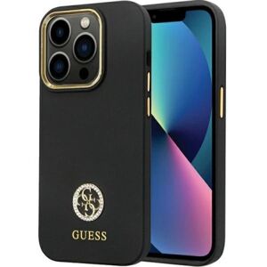 Guess iPhone 14 Pro Mobilcover Silikone Logo Strass 4G - Sort