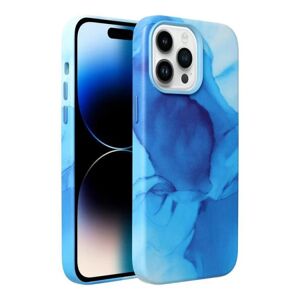 A-One Brand iPhone 14 Pro Max Magsafe Mobilcover Læder - Blå Splash