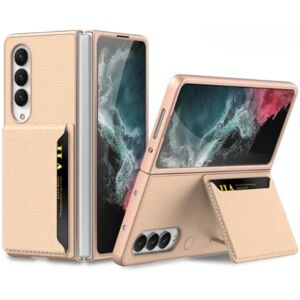 GKK Galaxy Z Fold 4 Cover Ring Holder Kickstand - Guld