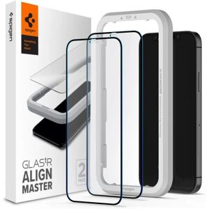 SPIGEN ALM FC 2-Pack Hærdet Glas Skærmbeskytter iPhone 12 & 12 Pro - Black