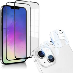 A-One Brand iPhone 13 [4-PACK] 2 X kameralinsecoverglas + 2 X hærdet glas