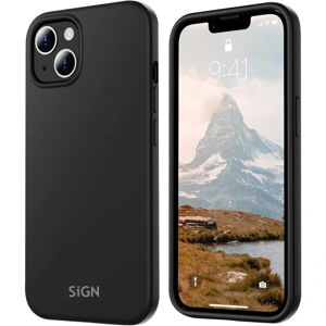 SiGN iPhone 15 Mobiltaske Flydende Silikone - Sort