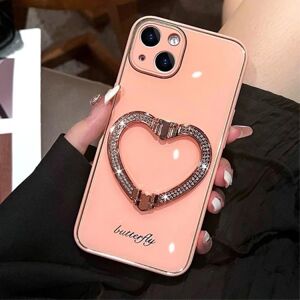 A-One Brand iPhone 14 Plus Shell Heart Kickstand - Pink