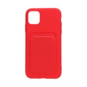 G-Sp iPhone 11 Silikonskal med Korthållare - Röd Red