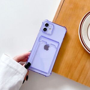 G-SP iPhone 12 Stöttåligt Skal med Korthållare - Lila Purple