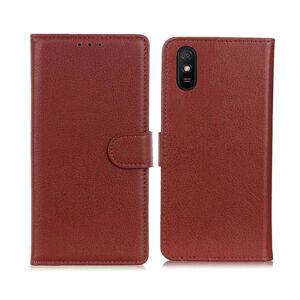 G-SP Xiaomi Redmi 9A Plånboksfodral med Stativ - Brun Brown