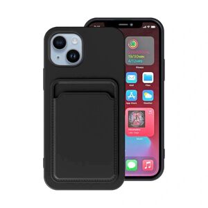 G-SP iPhone 14 Plus Silikonskal med Korthållare - Svart Black