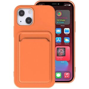 G-SP iPhone 13 Silikonskal med Korthållare - Orange Orange