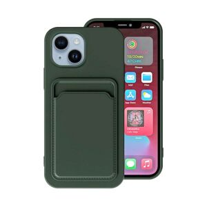 G-SP iPhone 14 Silikonskal med Korthållare - Militärgrön Dark green