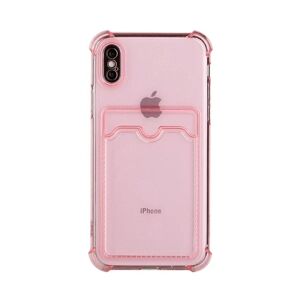 G-SP iPhone XS Max Stöttåligt Skal med Korthållare - Rosa Pink