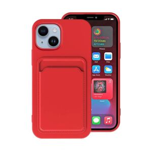 G-Sp iPhone 14 Silikonskal med Korthållare - Röd Red