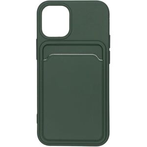 G-Sp iPhone 12 Mini Silikonskal med Korthållare - Militärgrön Dark green