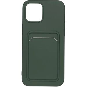 G-Sp iPhone 12 Pro Max Silikonskal med Korthållare - Militärgrön Dark green