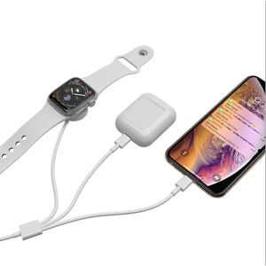 FLOWER LOST （hvid） 3 i 1 kabel til iPhone Airpods Apple Watch Oplader Usb trådløs ladestation