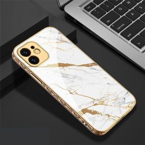 b behover. iPhone 13 Pro Max Luksus glas etui guld marmor mønster sort hvid Gold one size