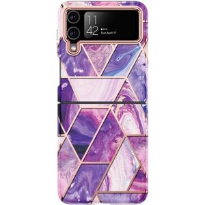 TG Samsung Galaxy Z Flip 3 - Eksklusivt Stødabsorberende Marmor Cover Lilla