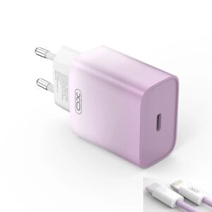 Apple XO USB-C oplader PD 30W med lightning kabel - Lilla/Hvid