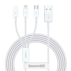 Apple Baseus 3-i-1-ladekabel USB - Lightning + USB-C + MicroUSB 1,5 m