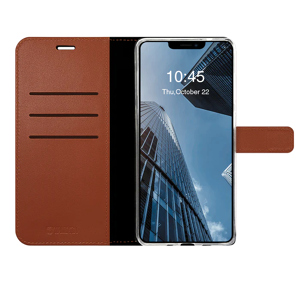 Valenta Book Case Leather Brown - Gel Skin Iphone 14 Pro Max