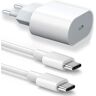 Apple 25W USB-C hurtigoplader + 20W 1M USB-C til USB-C kabel til iPhone 15 Pro Max - iPhone 15 Plus - iPhone 15 Pro - iPhone 15