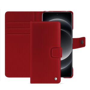 Noreve Funda de piel para cartera Samsung Galaxy S24 Ultra Perpétuelle Rouge