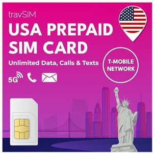 T-Mobile Tarjeta SIM prepagada Ilimitado de llamadas, mensajes de texto y  datos en Estados Unidos durante 7 días