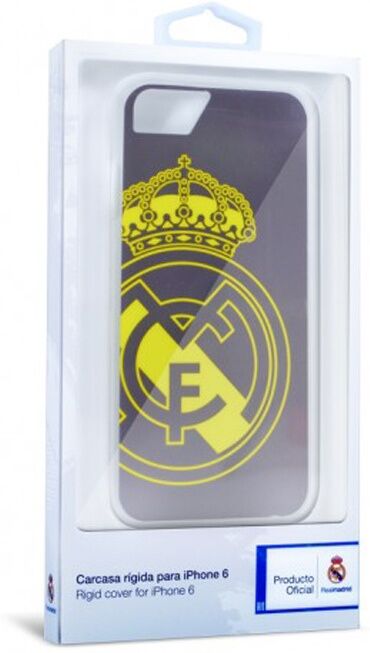 Real Madrid Merchandaising equipos de fútbol oficiales carcasa real madrid iphone 6 gris