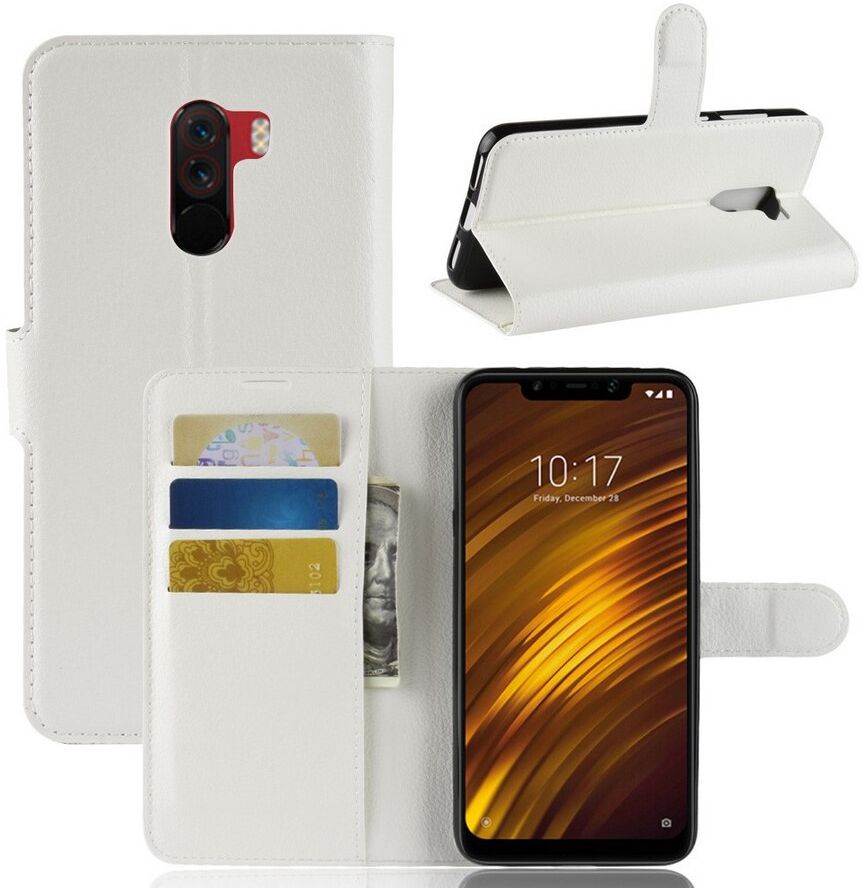 Puhelimenkuoret.fi Xiaomi Pocophone F1 Lompakkokotelo Valkoinen