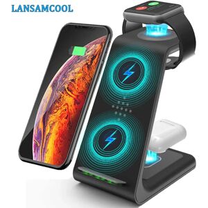 LANSEMKU Support de chargeur sans fil pour iPhone  charge rapide Qi  chargeurs à induction pour Apple Watch