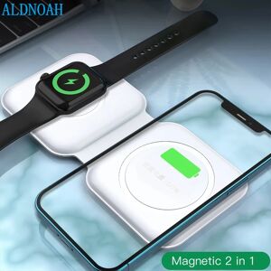 ALDNOAH Chargeur magnétique sans fil pliable 2 en 1  pour Apple iPhone 13 12 Pro Max Mini Macsafe  tapis de