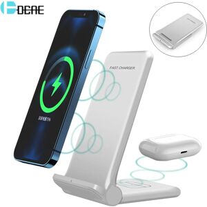 DCAE Chargeur rapide sans fil pliable  support de charge 2 en 1  20W  iPhone 15  14  13  12  11  XS Max