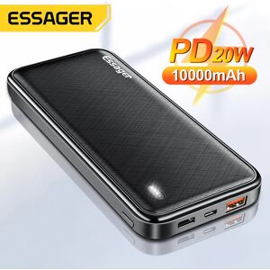 Essager 10000 mAh Power Bank Portable USB-C De Charge 10000 mAh Mince Batterie Externe Chargeur Pack