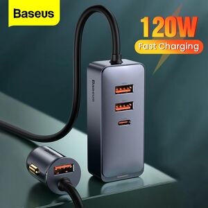 Chargeur de voiture Baseus 120W USB Type C  charge rapide pour iPhone 12 Pro Xiaomi Samsung