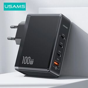 USAMS – chargeur GaN 100W  4 Ports USB type-c  charge rapide  pour téléphone portable  iPhone 14/13