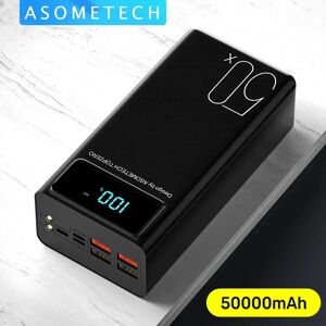 ASOMETECH Banque de puissance 50000mAh Grande capacité LED Banque d'alimentation 50000 mAh 2.1A Chargeur de