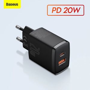 Baseus – chargeur USB 20W double USB type-c  adaptateur de charge rapide  PD  Portable  pour voyage