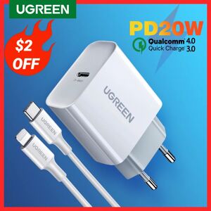 Ugreen – Chargeur USB à Charge Rapide de Type C  Puissance de 18 W  PD  USB 4.0  3.0  pour iPhone 8